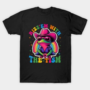 Rizz Em With The Tism Autism Groovy Rainbow Rizz Em T-Shirt